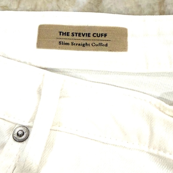 Adriano Goldschmied The Stevie Cuff Slim Straight Cuffed Women's White Jeans 31 - Picture 6 of 10